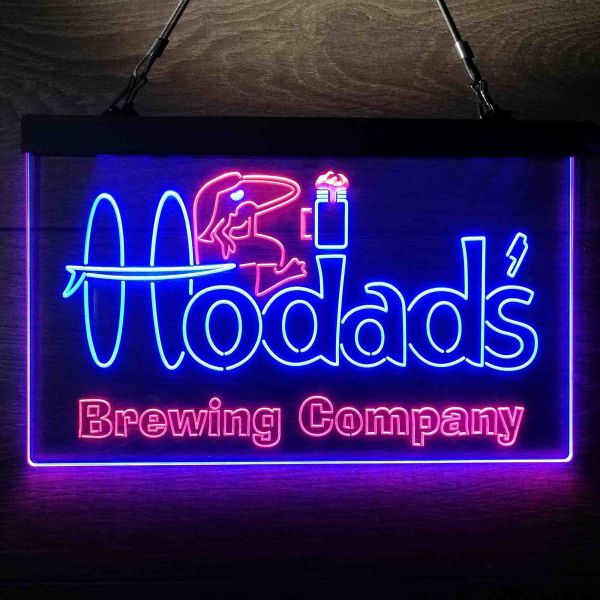 Hodads Brewing Company Logo Dual LED Neon Light Sign